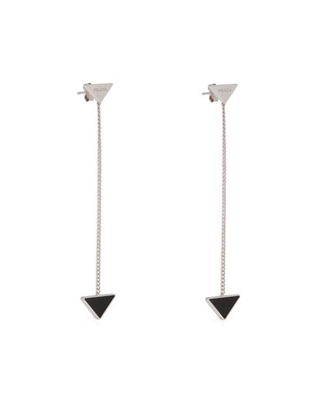 prada earrings logo|Prada symbole drop earrings.